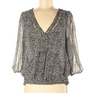 Daniel Rainn | Black & Cream Print Blouse